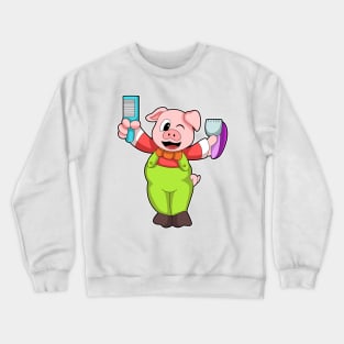 Pig with Comb & Razor Crewneck Sweatshirt